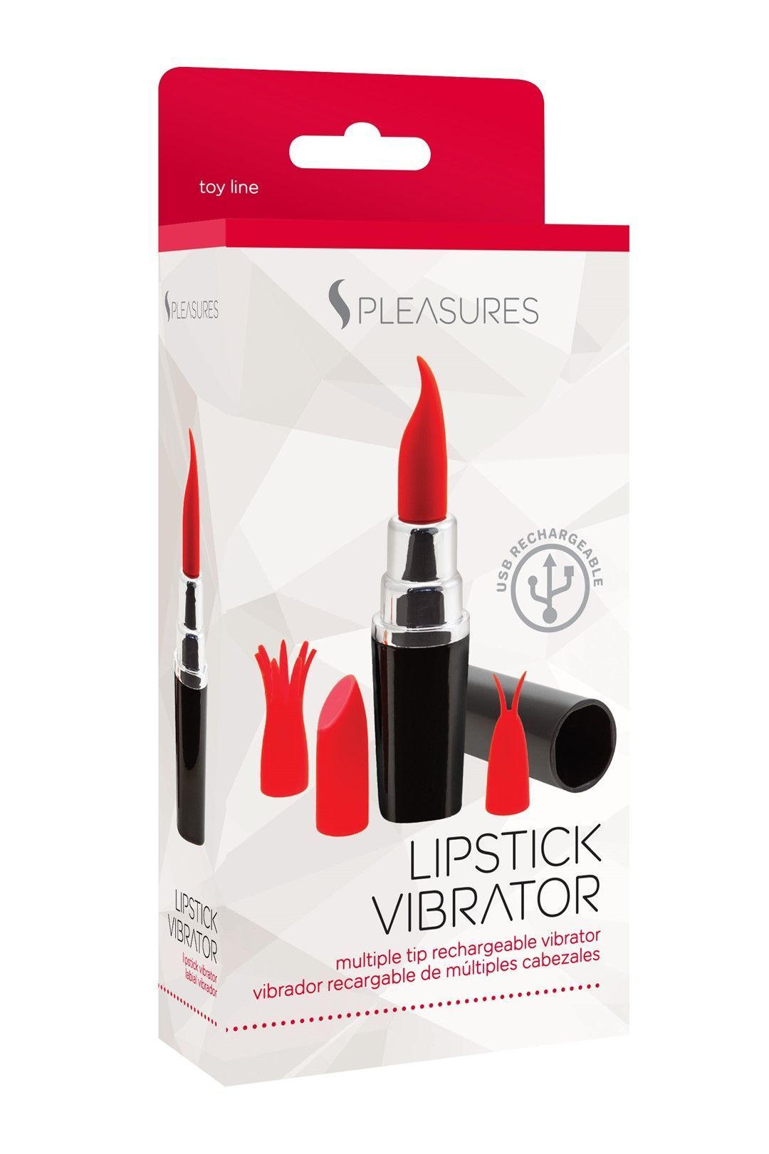 Вибратор для клитора Pleasures Lipstick, 11,2 см (красный)