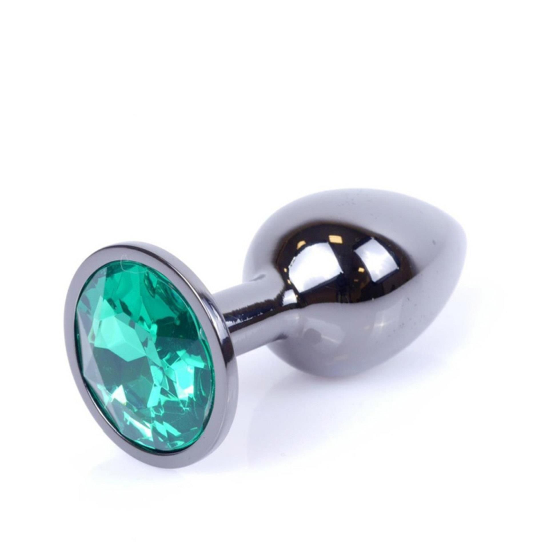 Korek analny MyLove Toys Jewelry Dark Silver Plug, 7 cm (zielony)