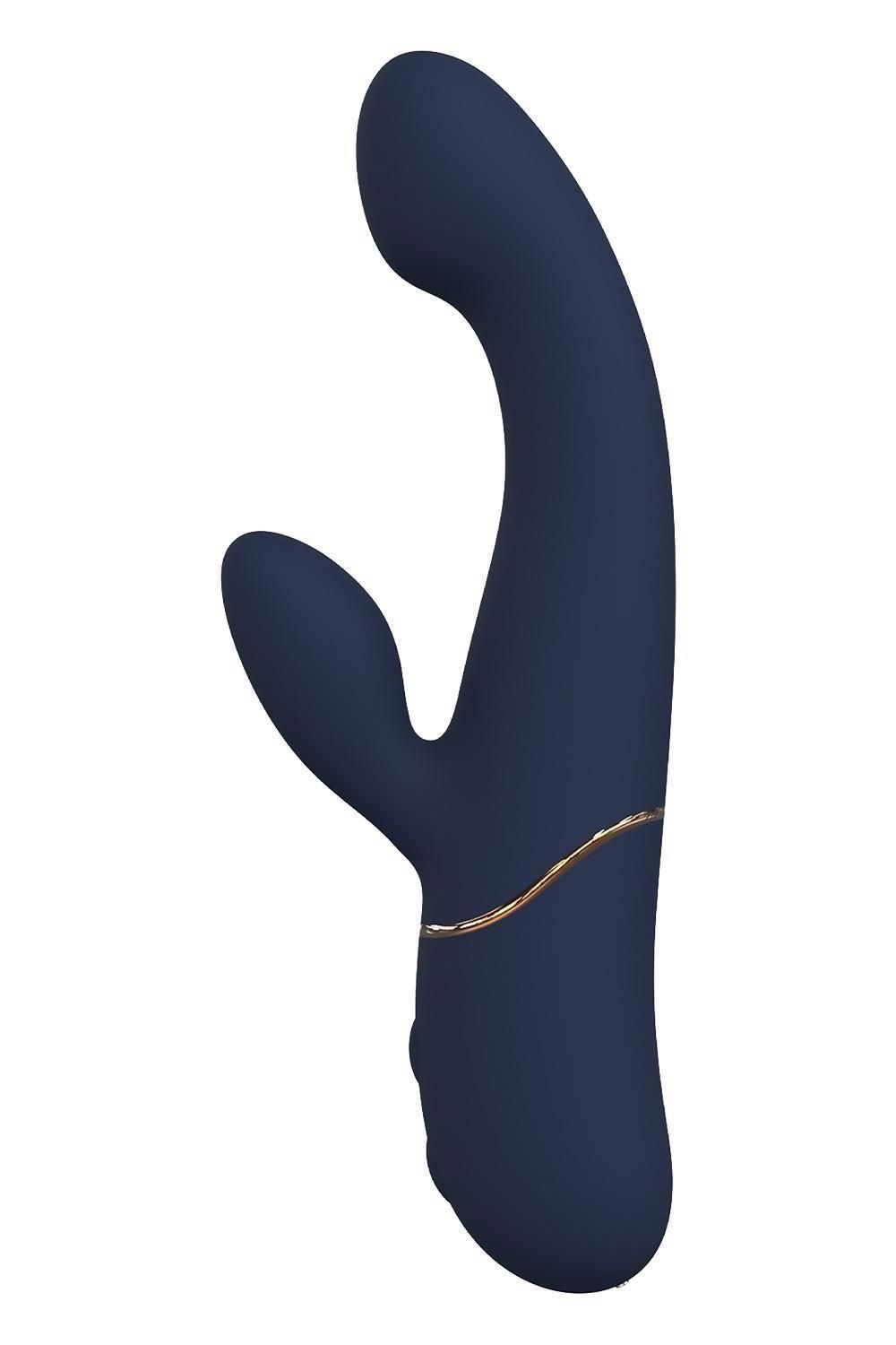 Вибратор-кролик Dreamtoys Duo Hestia, 20.8 см (синий)