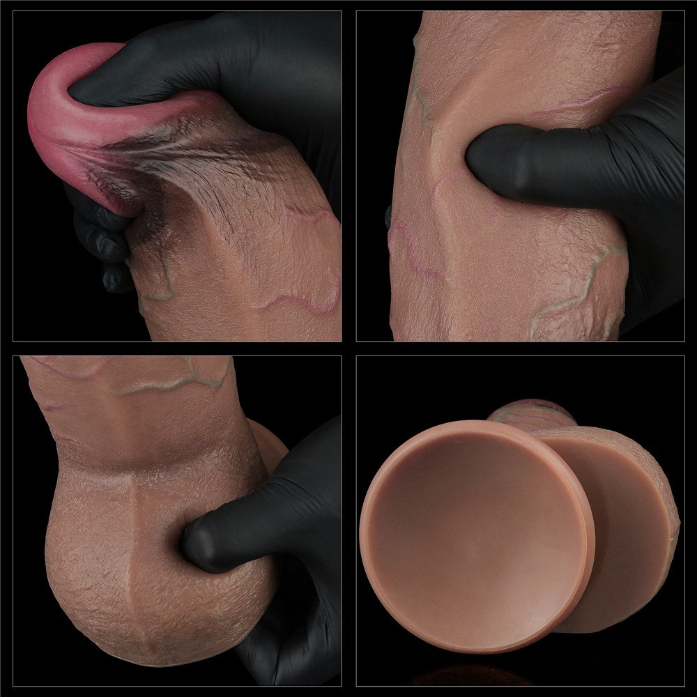Фаллоимитатор Dual-Layered Silicone Nature Cock 9.5'', 24.6 см (коричневый)