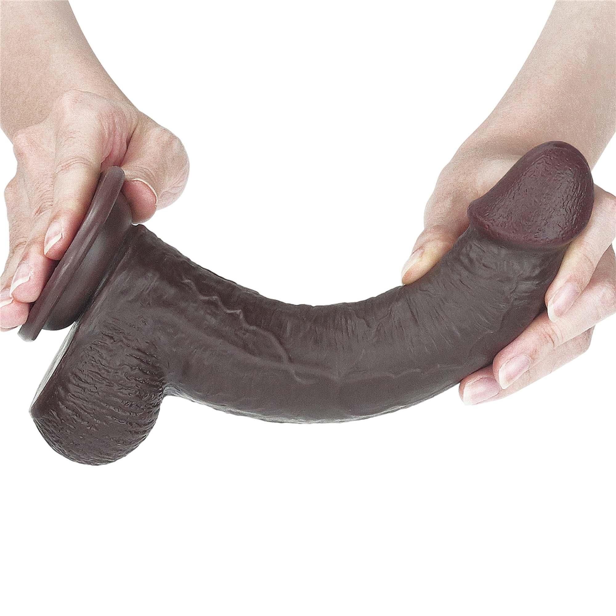 Фаллоимитатор LoveToy Sliding Skin из двойного материала, 23 см (коричневый)