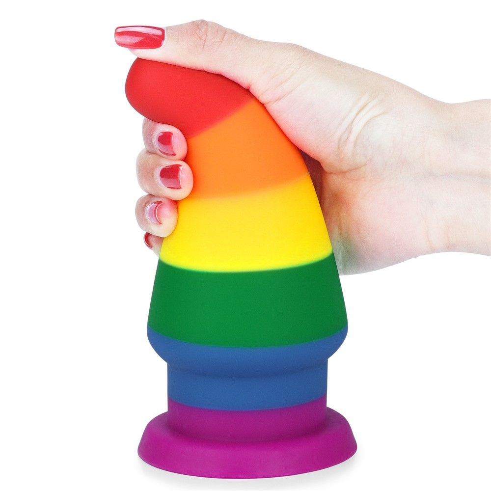 Анальна пробка LoveToy Prider 6, 16 см (райдужний)