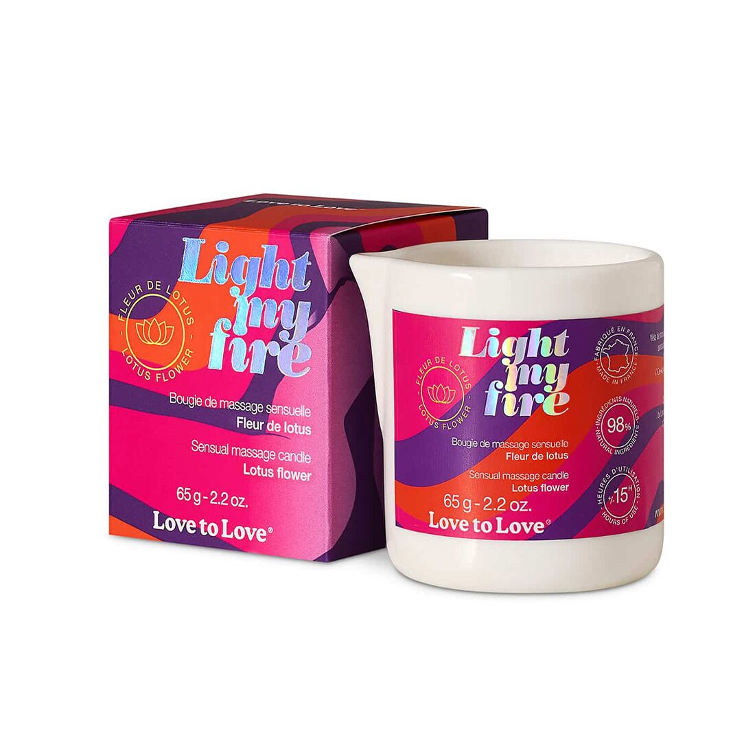 Массажная свеча Love To Love Light My Fire Lotus, 65 мл
