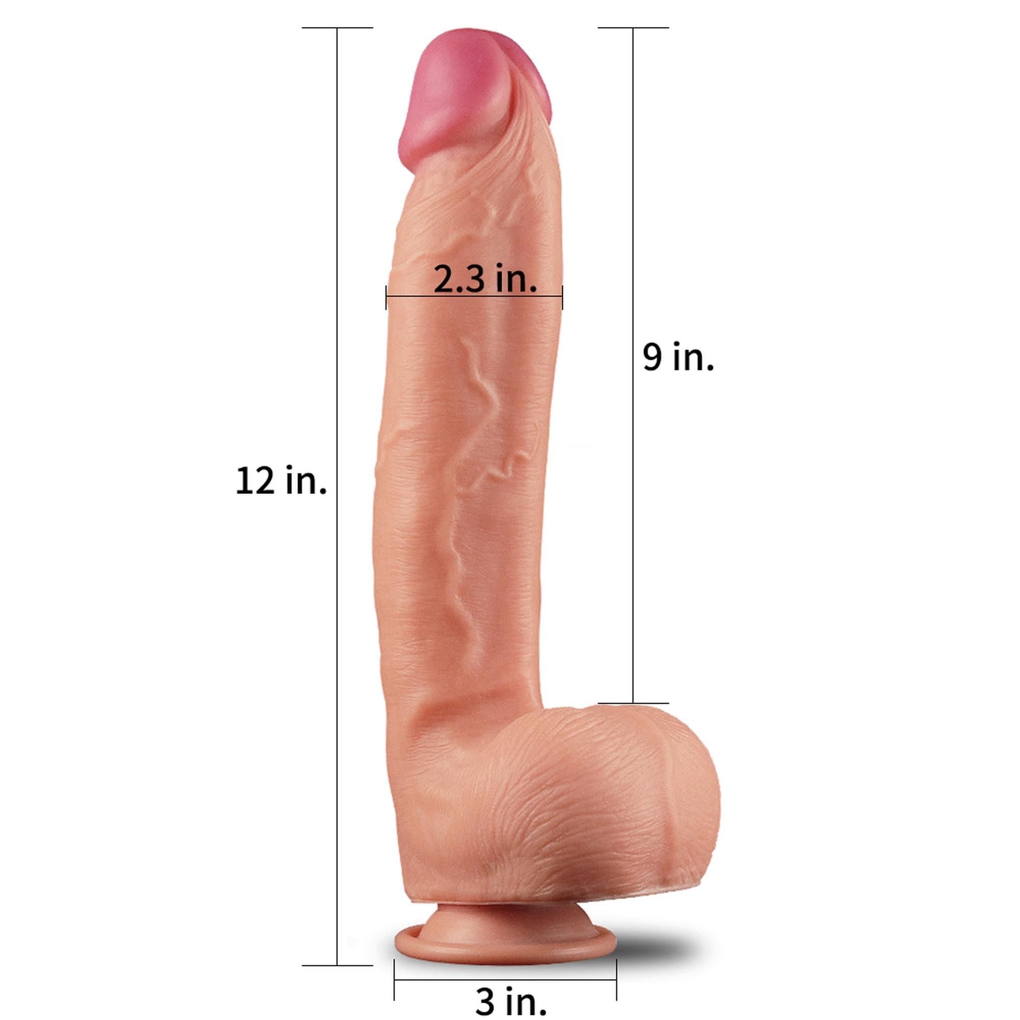 Realistyczne dildo Dual Layer, 30,5 cm (w kolorze cielistym)