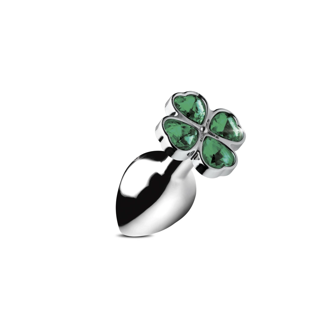 Korek analny XR Brands Clover Large, 8,9 cm (srebrny)