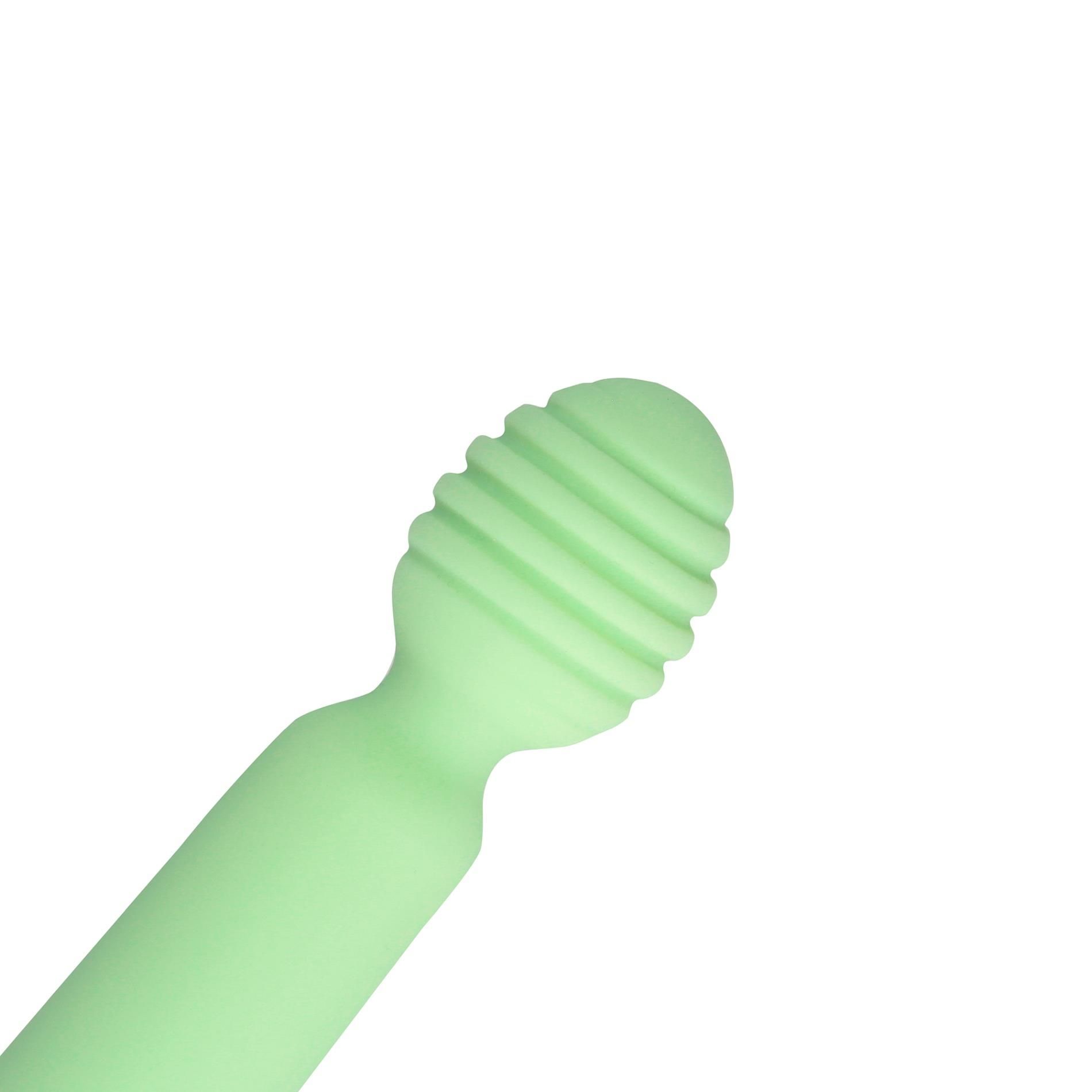 Вибратор Loveline Ribbed Mini, 12 см (зеленый)
