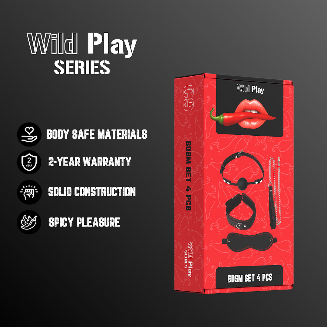 BDSM набор Erospace Wild Play C9, 4 шт (черный)