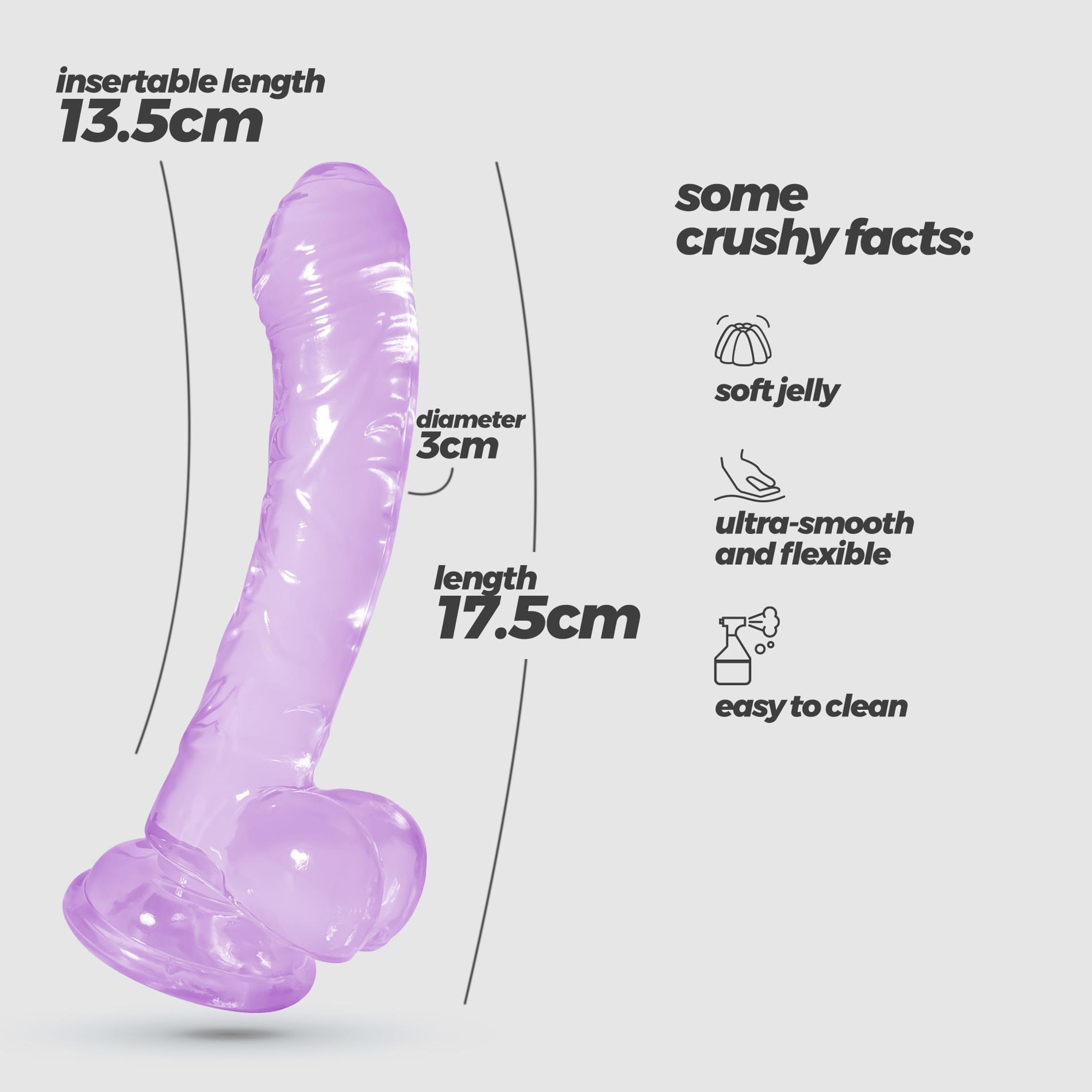 Фаллоимитатор Crushious Hudini Jelly, 17.5 см (фиолетовый)