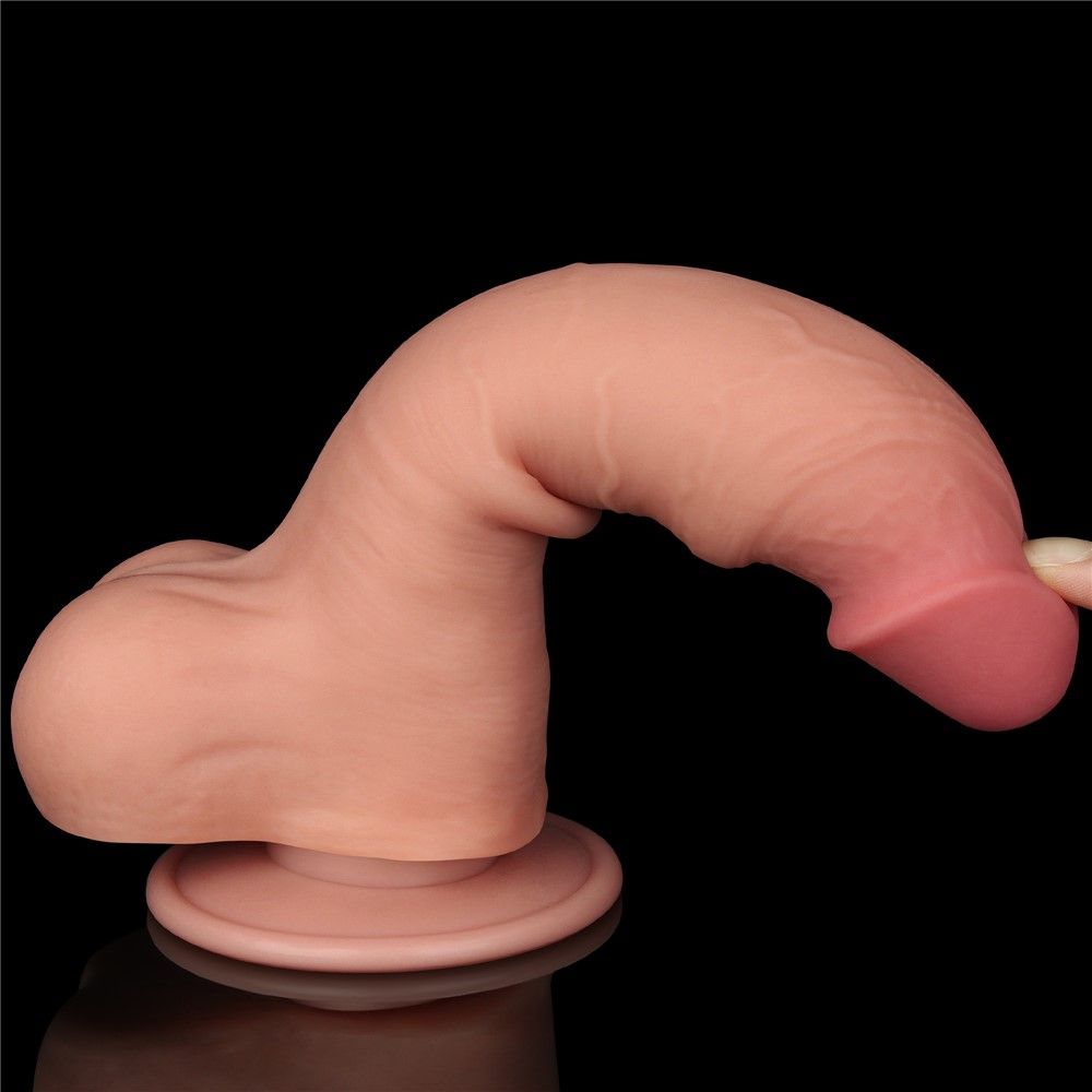 Фаллоимитатор Sliding-Skin Dual Layer Dong 8'', 20 см (телесный)