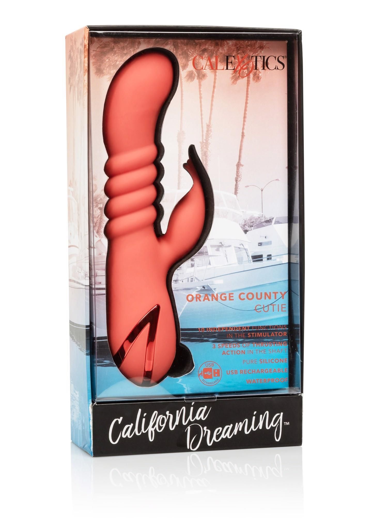Вібратор-кролик CalExotics Orange County Cutie, 21 см (помаранчевий)