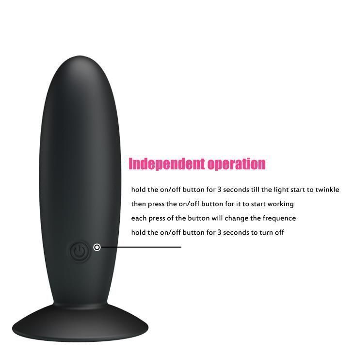 Анальна пробка Pretty Love Remote Control Vibrating, 11 см (чорний)