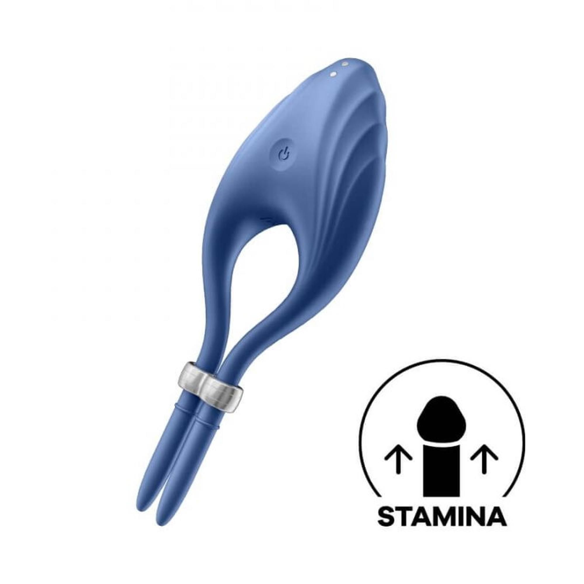 Эрекционное кольцо Satisfyer Duelist Ring Vibrato, 14,2 см (синий)