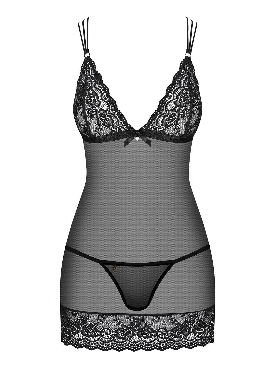 Комплект белья Obsessive 854-CHE-1, L/XL (черный)