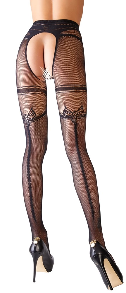 Колготки Cottelli Collection Crotchless Tights, L/XL (черный)
