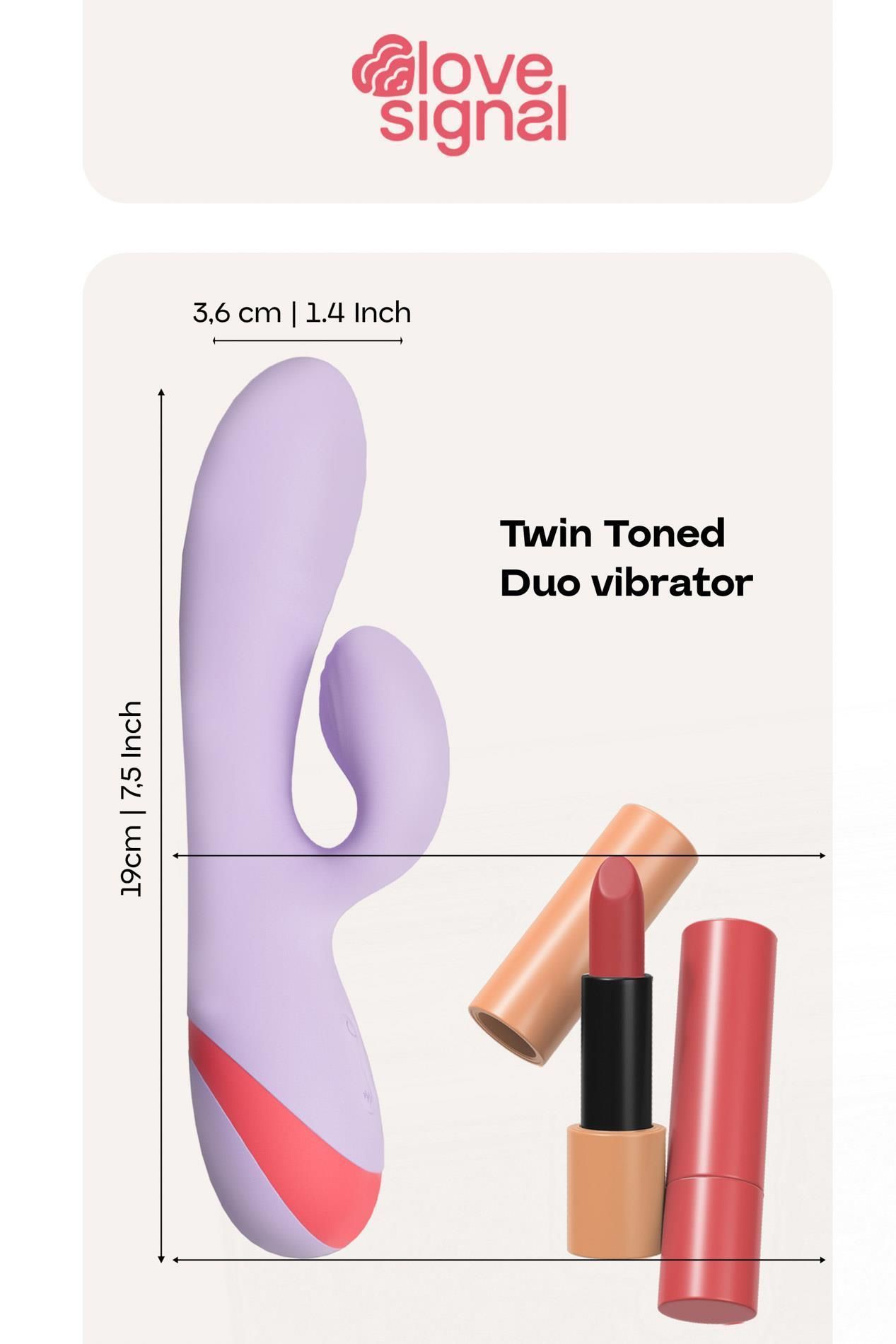 Wibrator królik Dream Toys Twin Toned Duo, 19 cm (fioletowy)