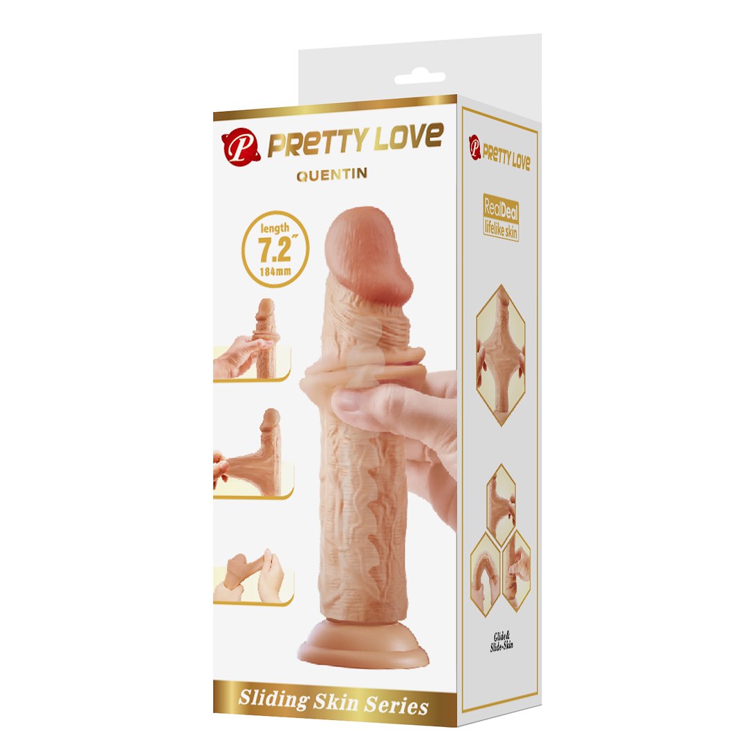 Фаллоимитатор Pretty Love Quentin 7.2”, 18.4 см (телесный)
