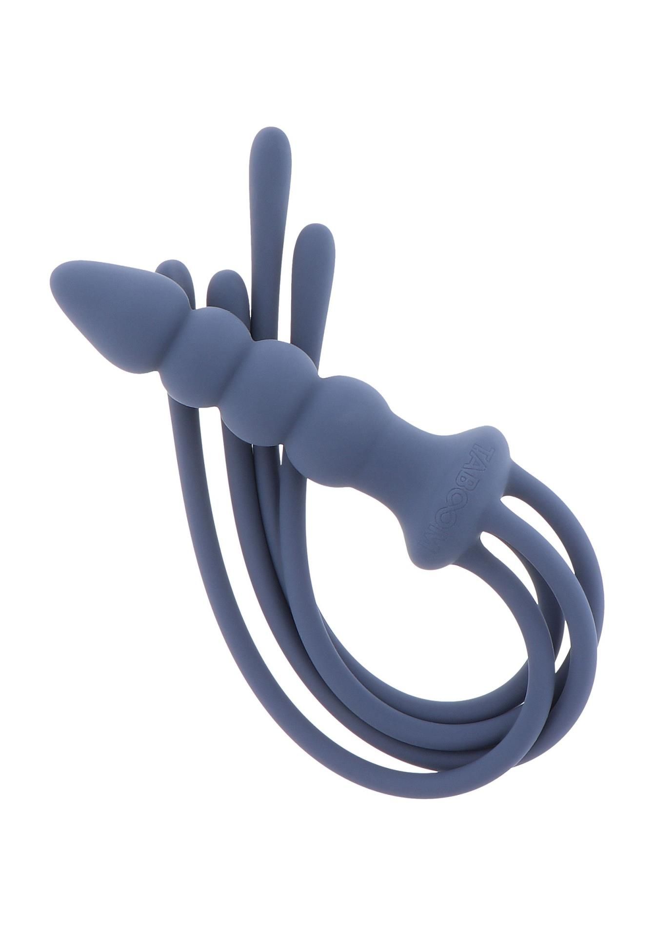 Флогер Taboom Silicone Supreme Whip & Plug, 38 см (синій)