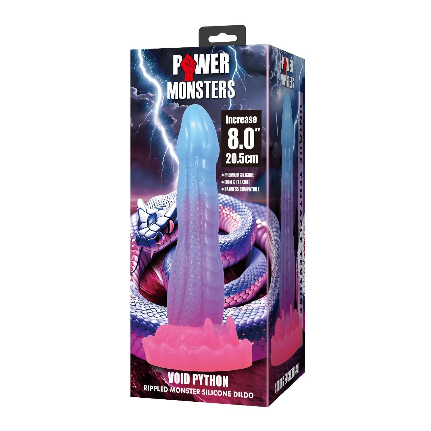 Фаллоимитатор Power Monsters Void Python, 20.5 см (мульти)
