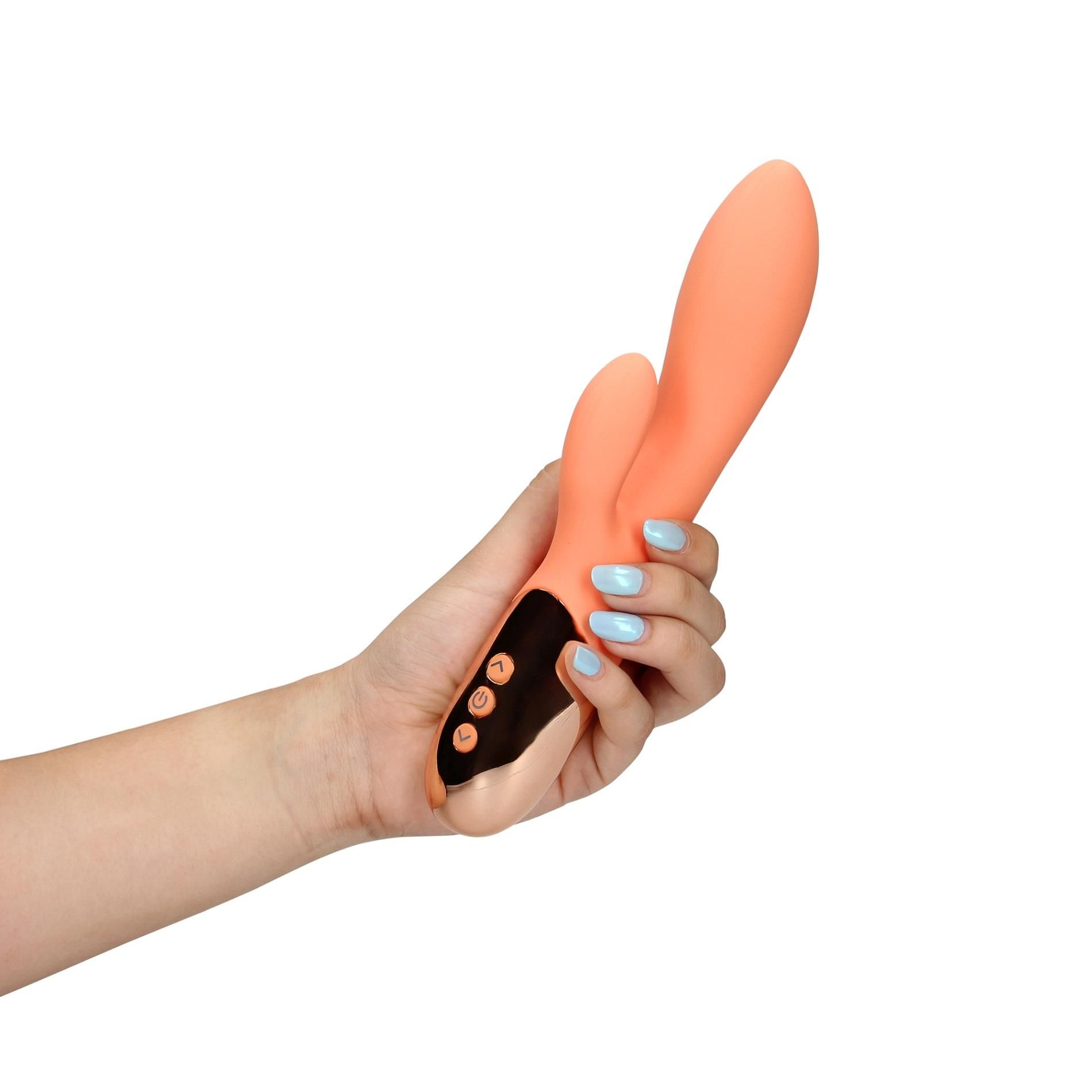 Вибратор-кролик Loveline Ultra Soft Silicone, 22 см (оранжевый)