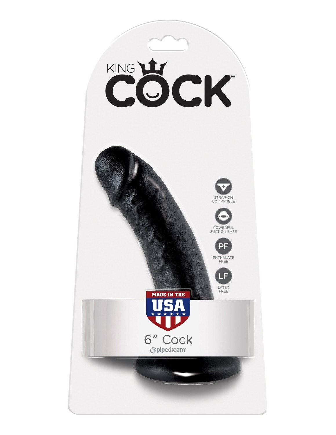 Фаллоимитатор King Cock 6", 15 см (черный)