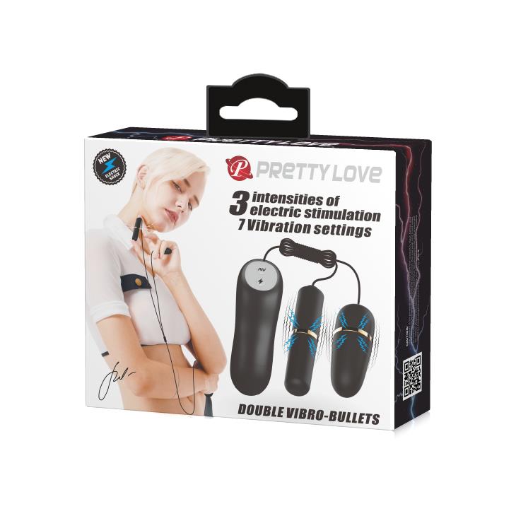 Набор игрушек Pretty Love Double Vibro Bullet, 2 шт (черный)