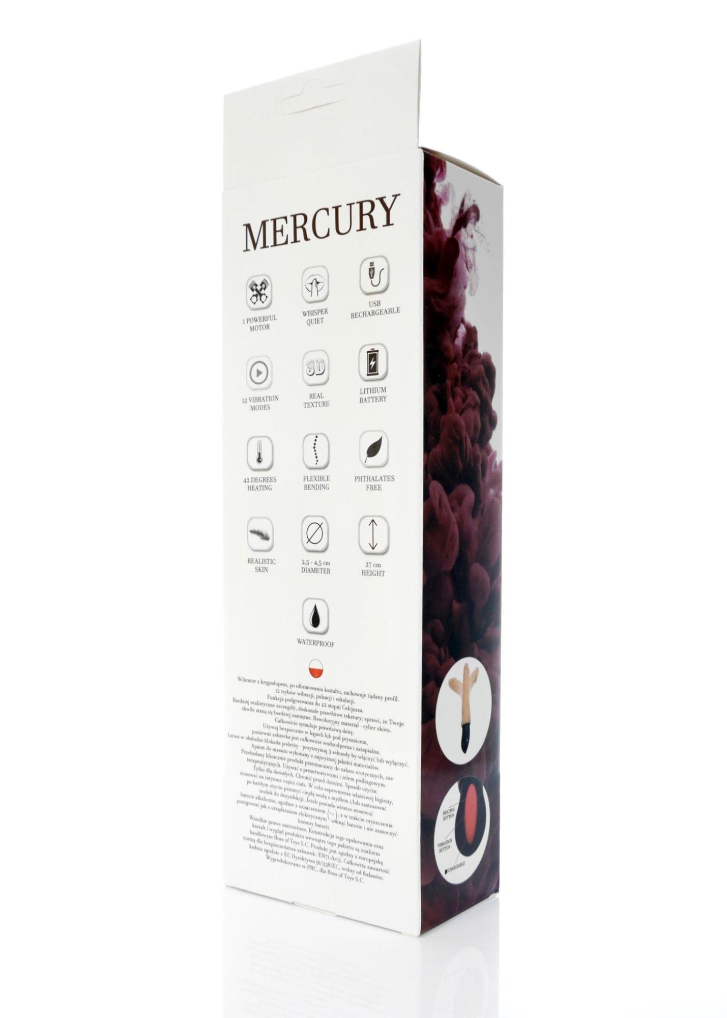 Вибратор B - Series Weather Mercury, 27 см (телесный)
