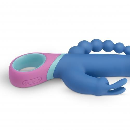 Вібратор кролик PMV20 Vice Double Vibrator, 23 см (синій)