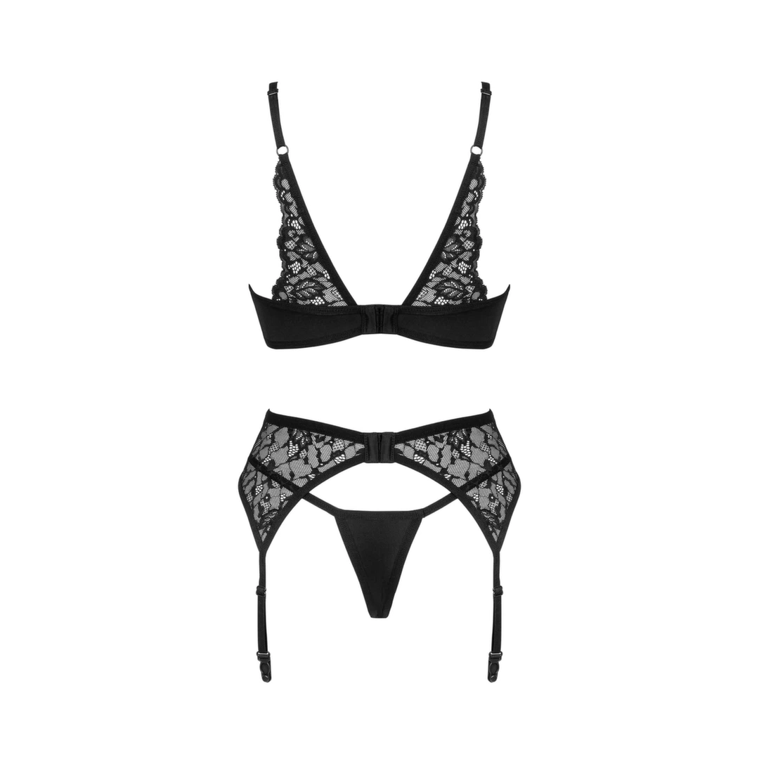 Комплект белья Obsessive Bellastia, XS/S (черный)