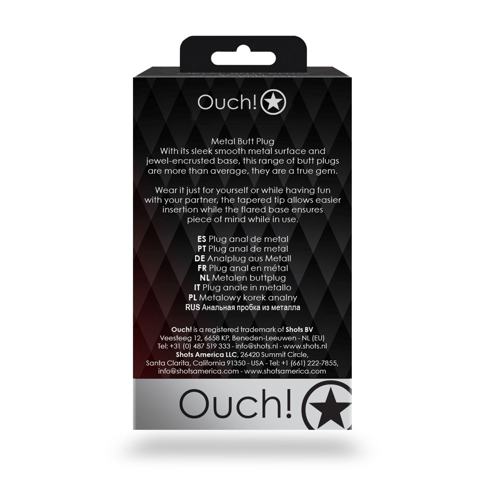 Korek analny Ouch! Round Gem M, 7.1 cm (czerwony)