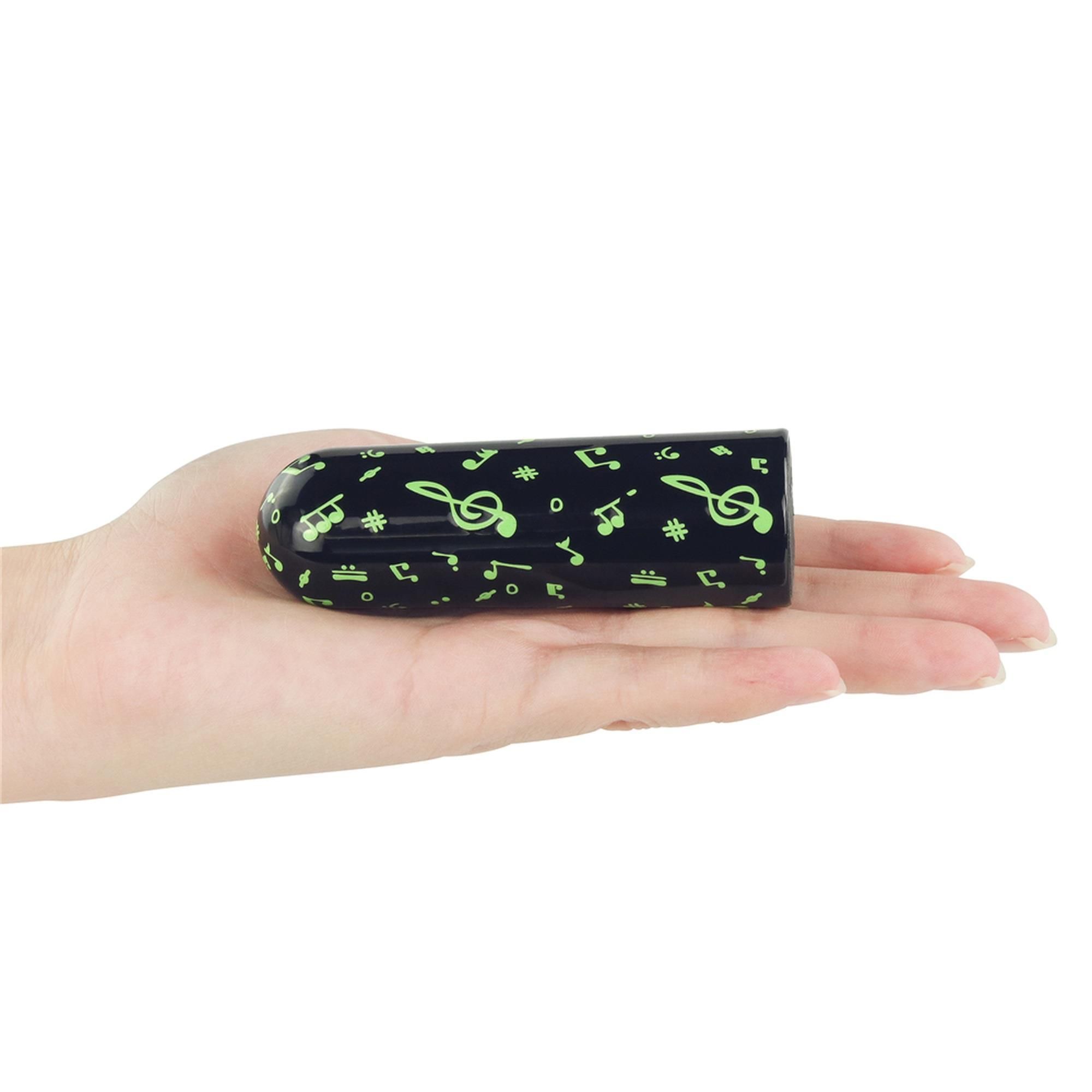 Вібратор для клітора LoveToy Music Massager Glow In The Dark, 8,5 см (чорний)