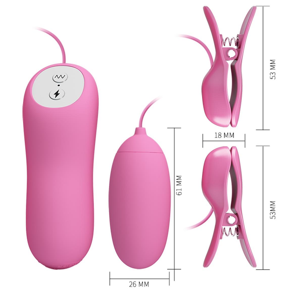 Набор секс игрушек Pretty Love Electric Shock & Vibro-Bullets, 3 шт (розовый)