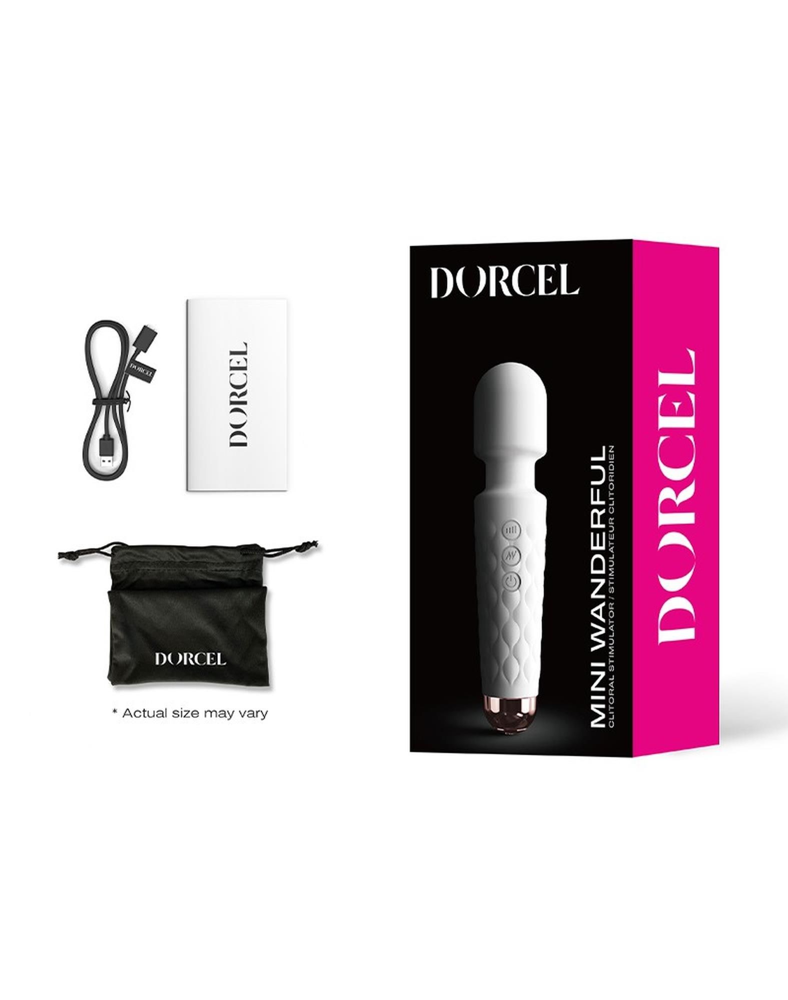 Mini wibromasażer Dorcel Wand, 20 cm (biały)