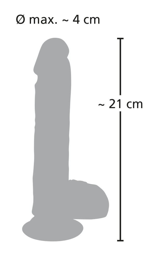 Medical Silicone - Wibrator, W kolorze cielistym, 21 cm