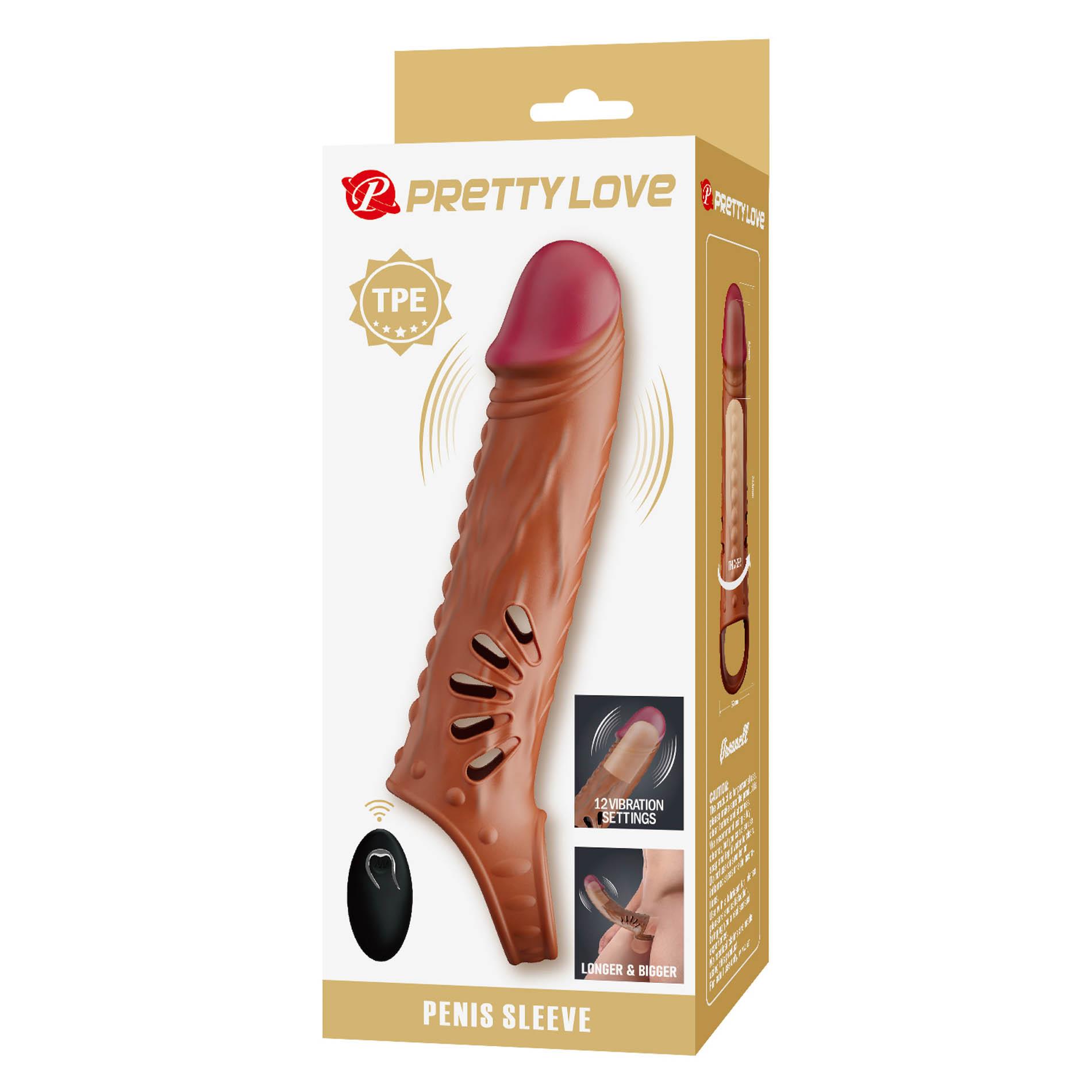 Насадка на пенис Pretty Love Penis Sleeve, 24.3 см (коричневый)
