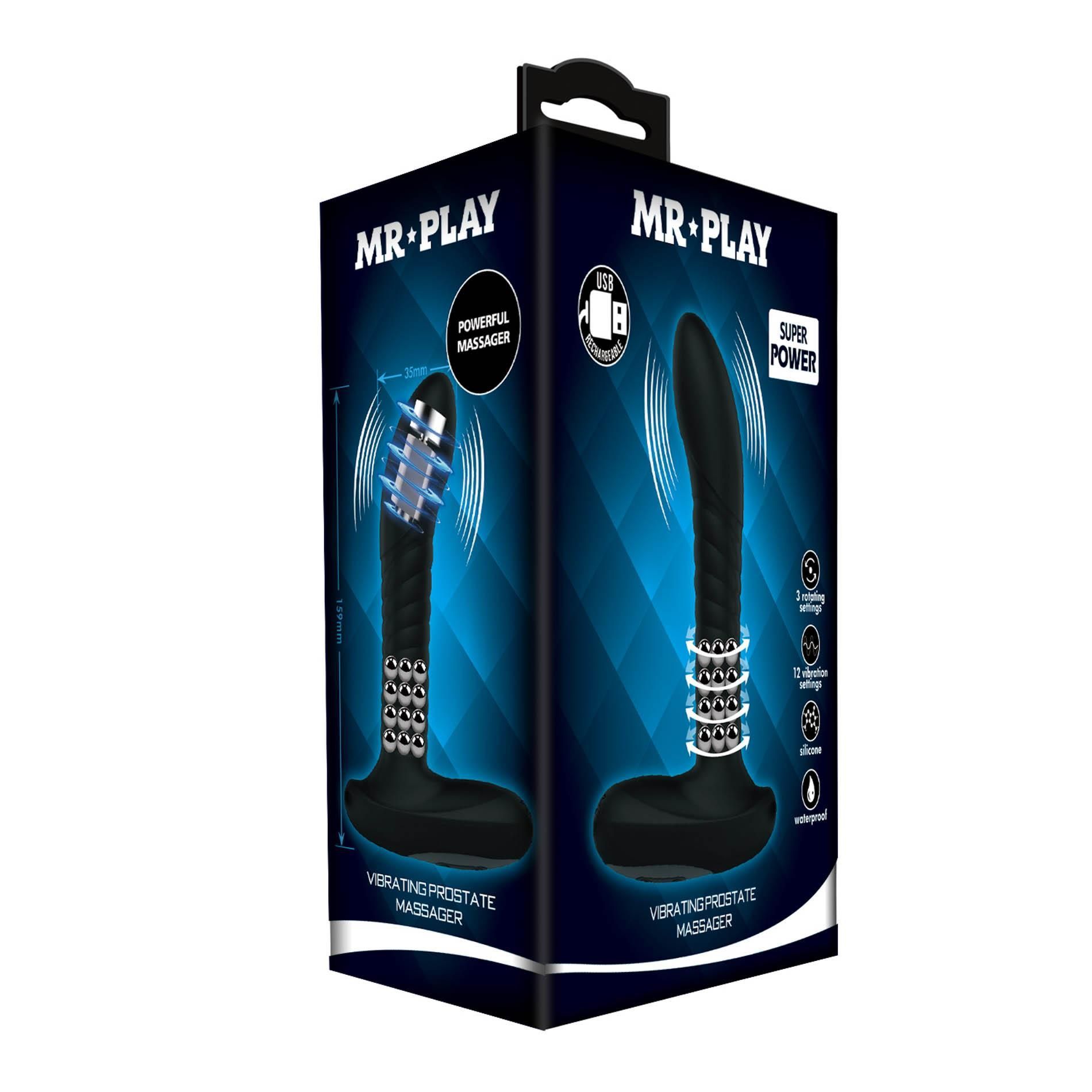 Стимулятор простаты Mr. Play Powerful Vibrating, 16 см (черный)