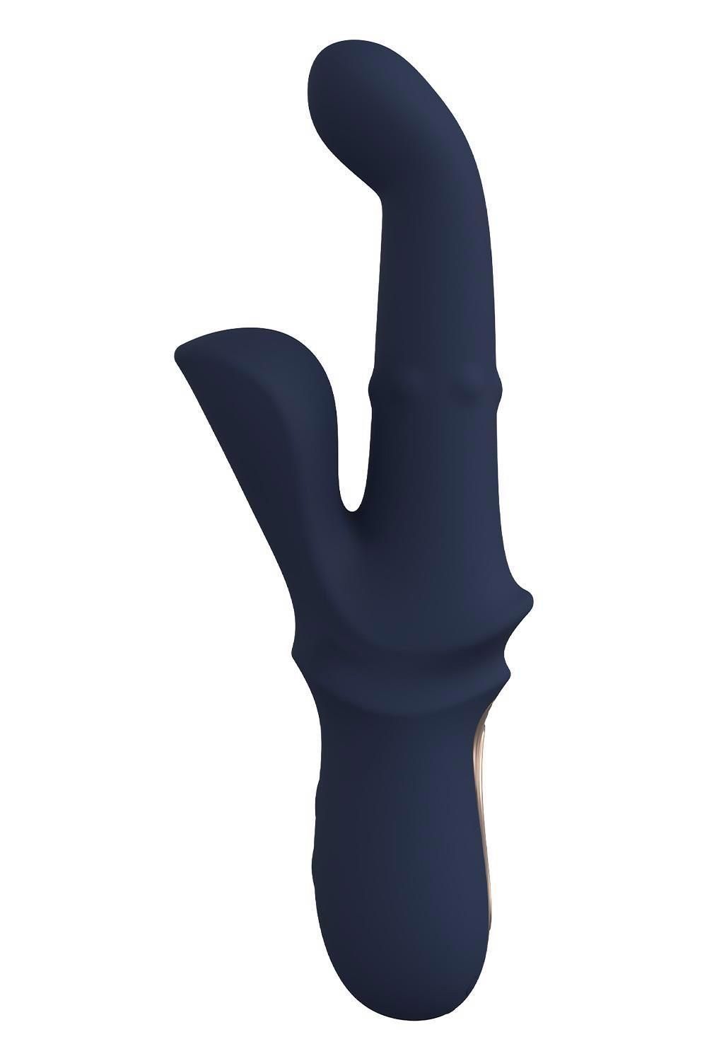 Вибратор-кролик Dreamtoys Duo Iris, 23.5 см (синий)