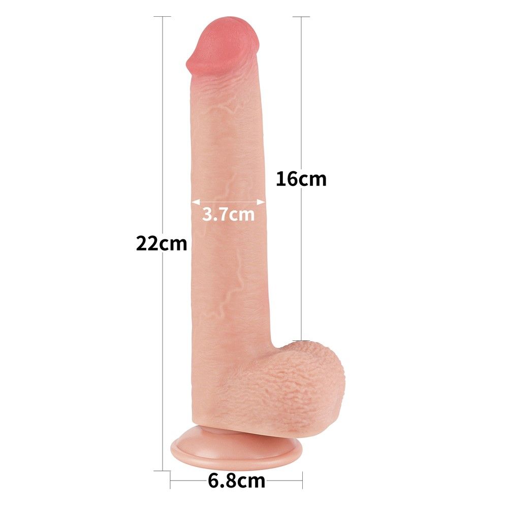 Фаллоимитатор LoveToy Sliding-Skin Dual Layer Dong, 22 см (телесный)