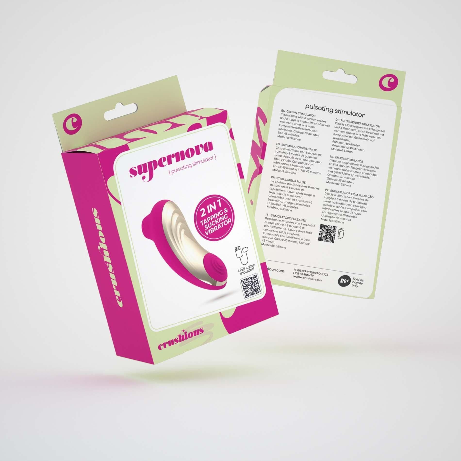 Вакуумный стимулятор клитора Crushious Supernova (розовый)