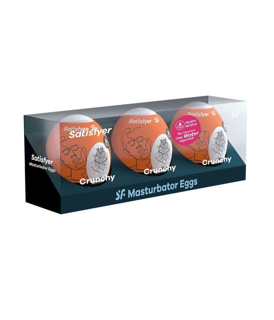 Набор мастурбаторов Satisfyer Masturbator Egg Crunchy, 3 шт (белый)