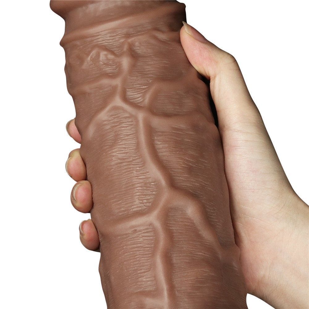 Wibrator LoveToy Realistic Chubby Dildo 10.5'', 26.6 cm (brązowy)