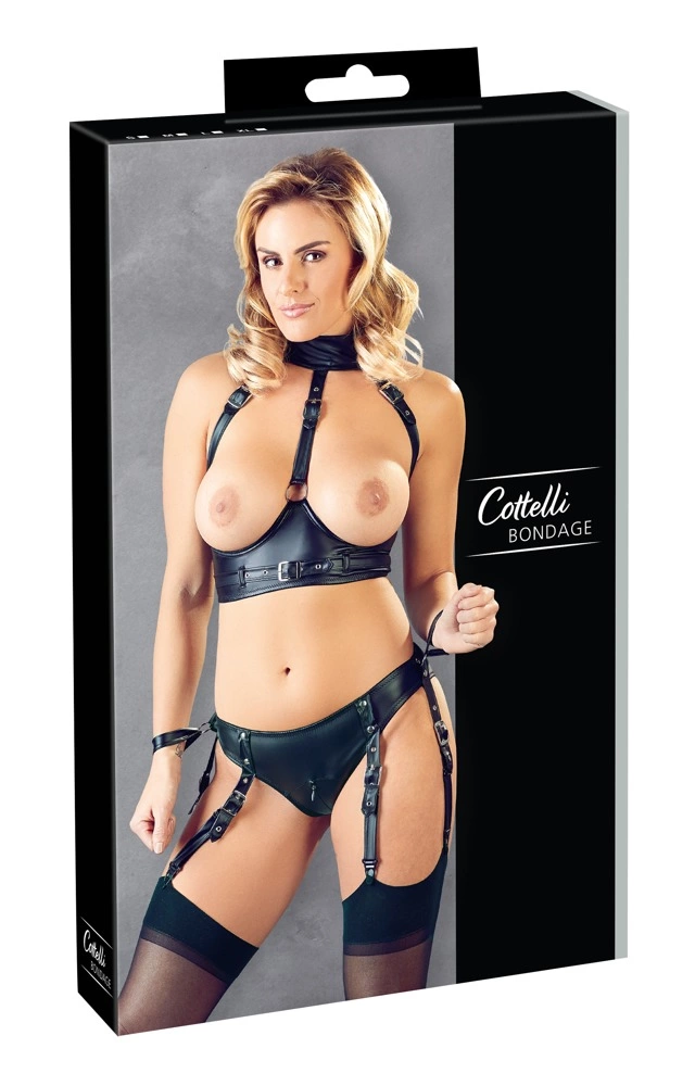 Сексуальный комплект Cottelli Bondage Bra Set, M (черный)