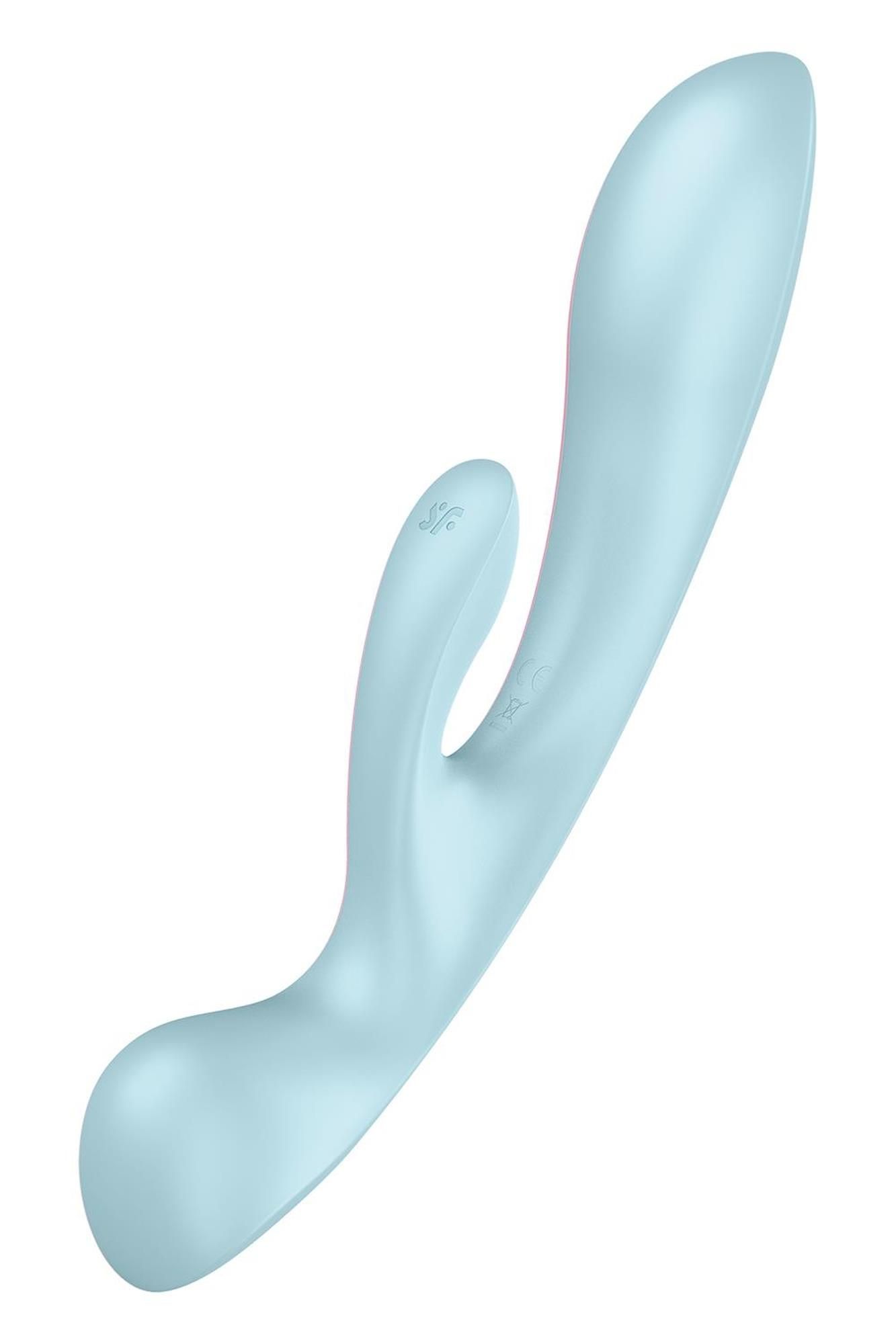 Wibrator króliczek Satisfyer Triple Oh, 24 cm (niebieski)