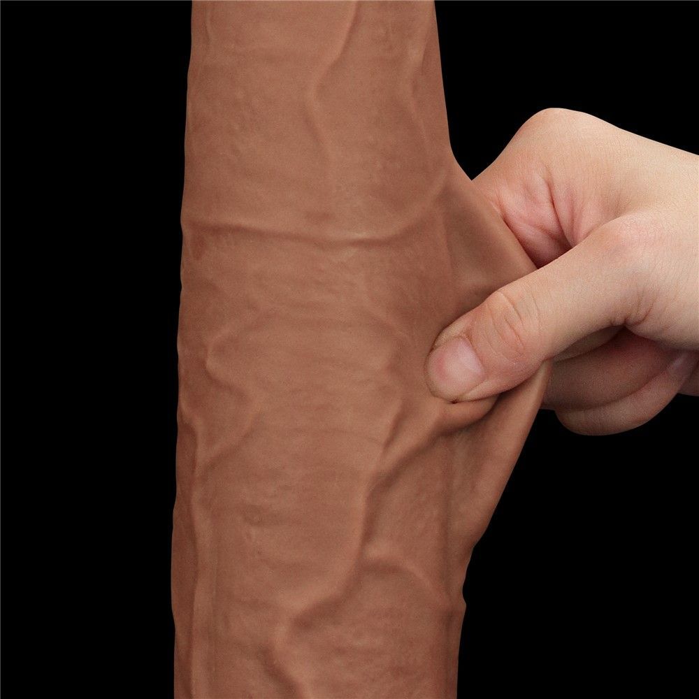 Фаллоимитатор LoveToy Sliding-Skin Dual Layer Dong King Sized, 34 см (коричневый)