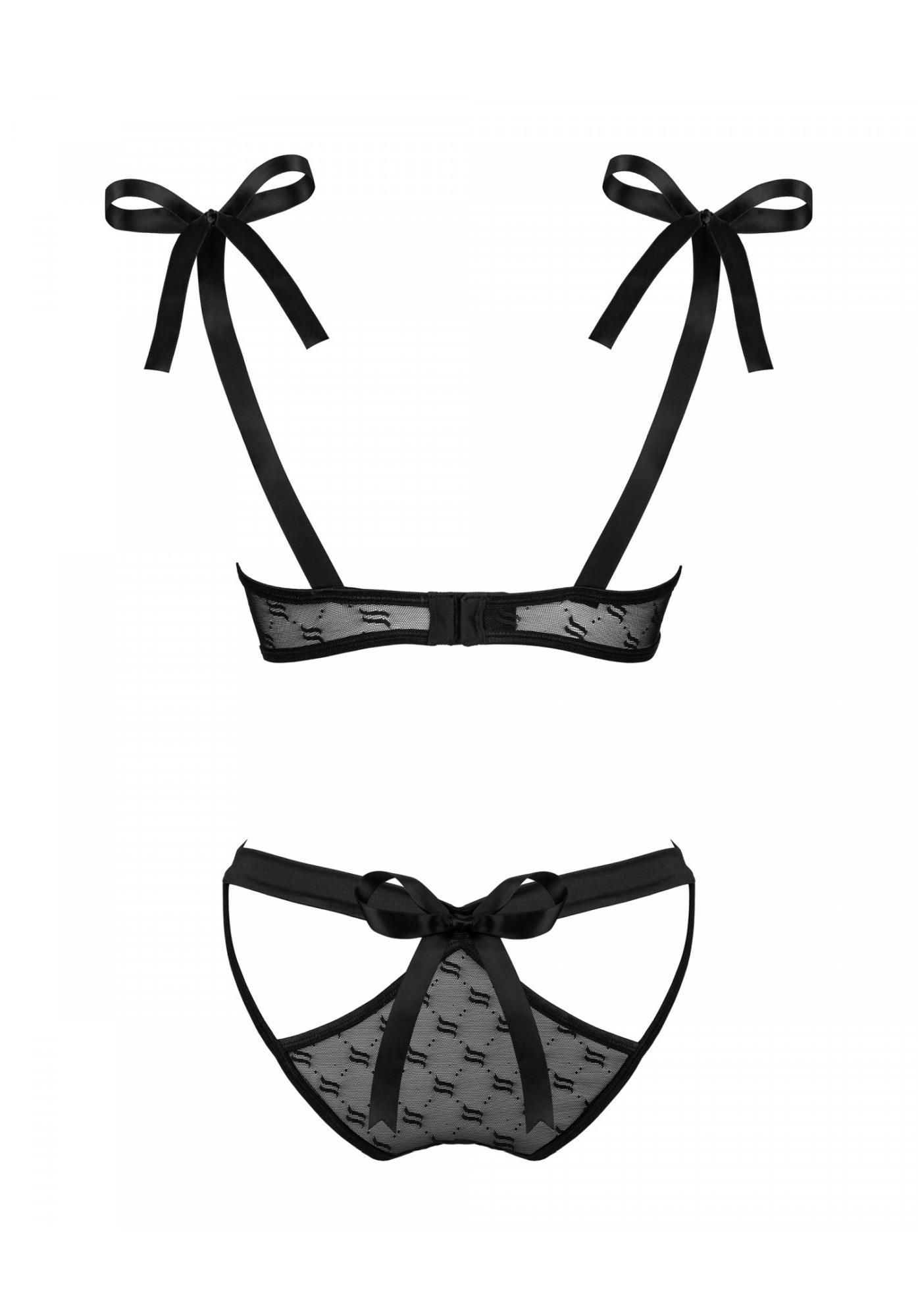 Комплект белья Obsessive Obsessivia, S/M (черный)