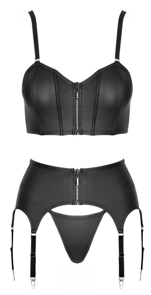 Комплект белья Cottelli Party zip, L (черный)