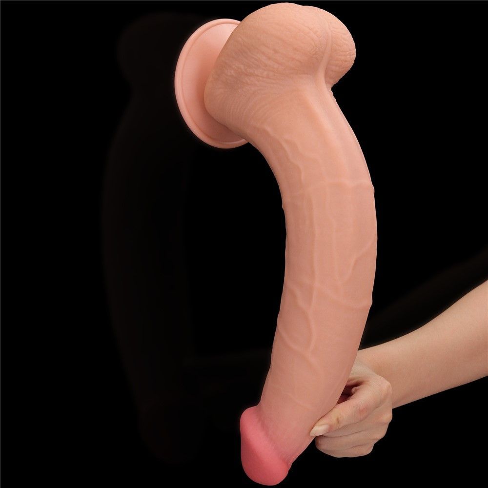 Фаллоимитатор LoveToy Sliding-Skin Dual Layer Dong King Sized, 34 см (телесный)