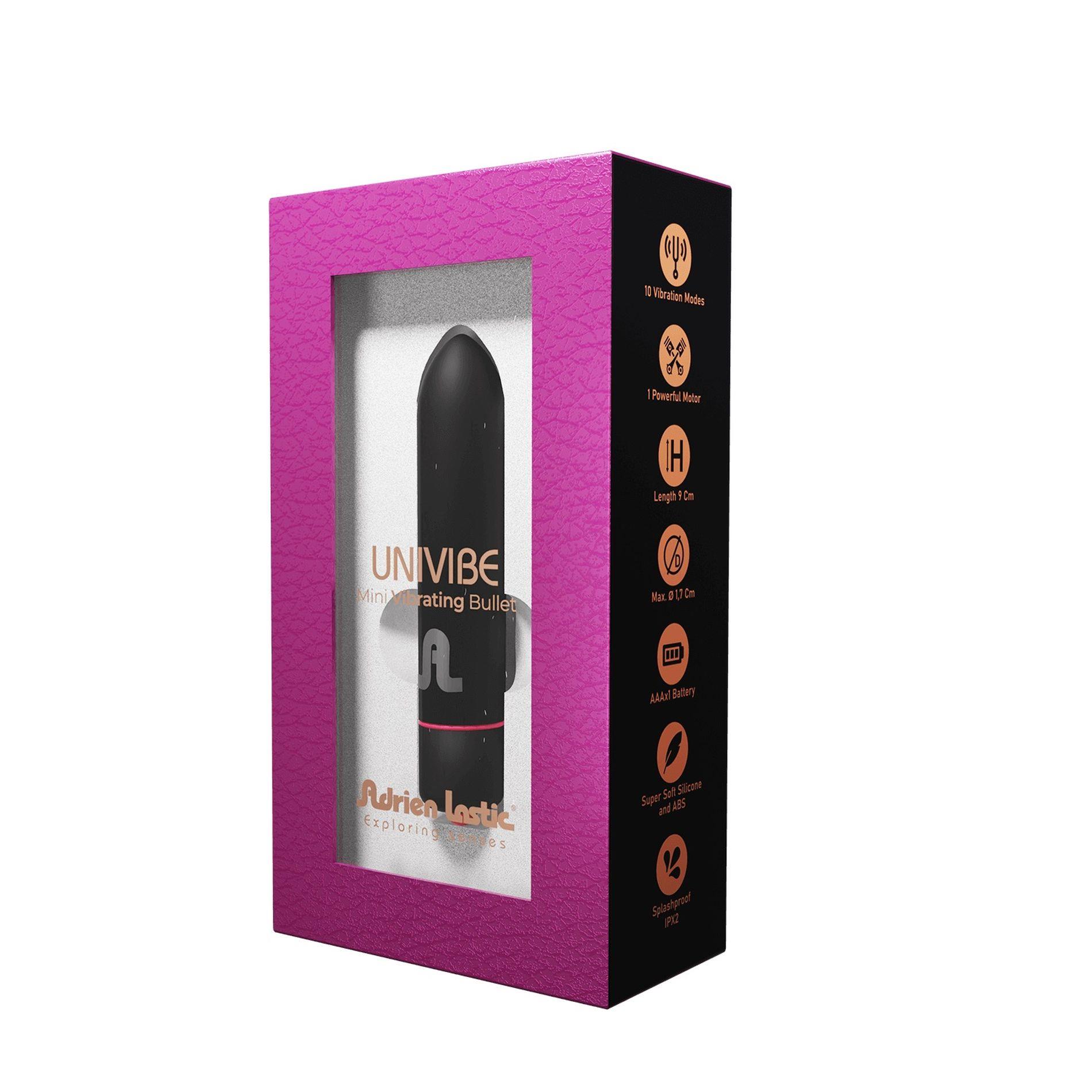 Вибратор для клитора Adrien Lastic Univibe, 9 см (черный)