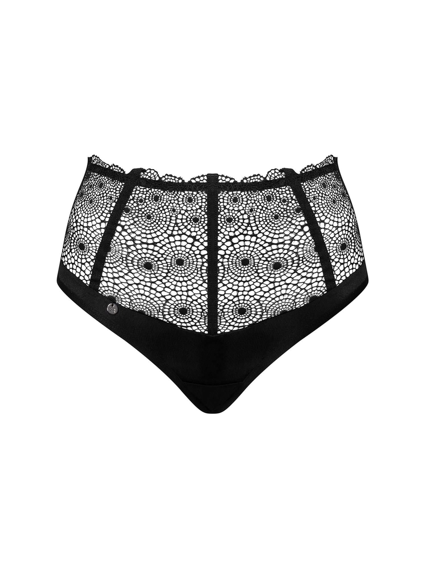 Эротические трусики Obsessive Sharlotte, S/M (черный)