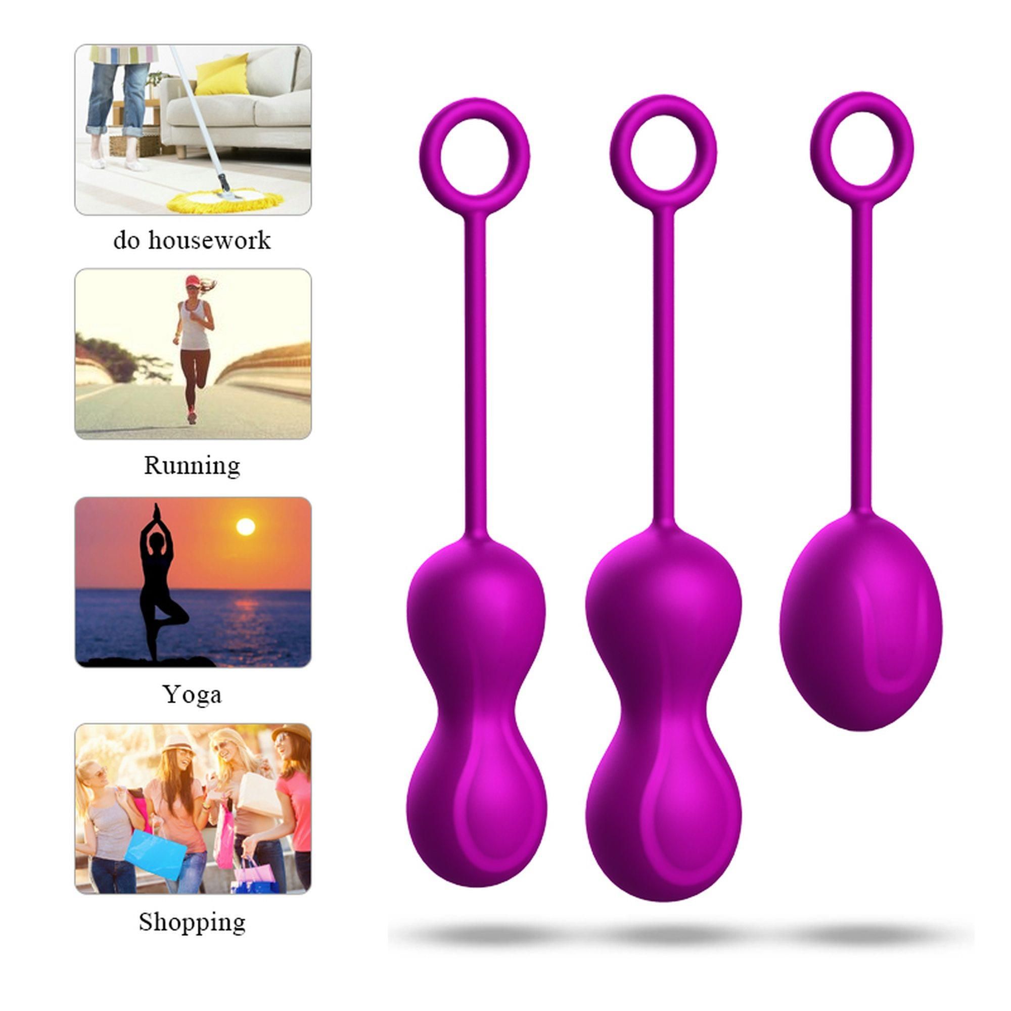 Набор вагинальных шариков Foxshow Kegel Balls Set, 3 шт (фиолетовый)
