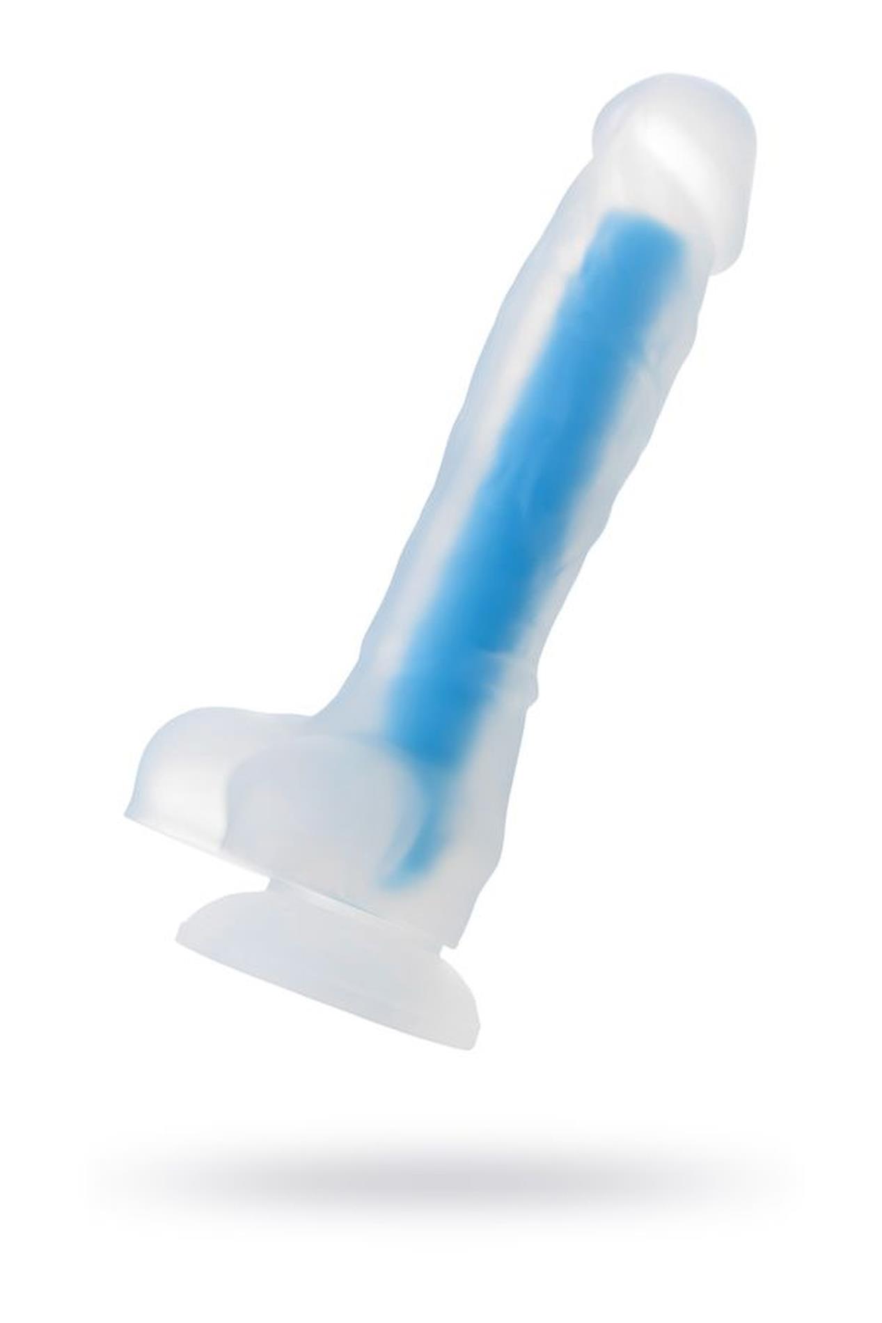 Toyfa Bruce Glow - Dildo, Niebieski, 21 cm